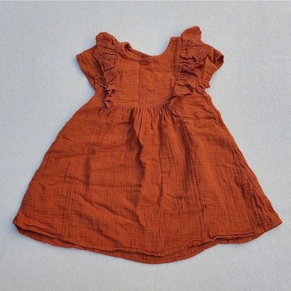Cat & Jack Other - Cat & Jack ruffle accent short sleeve boho dress Size 4T